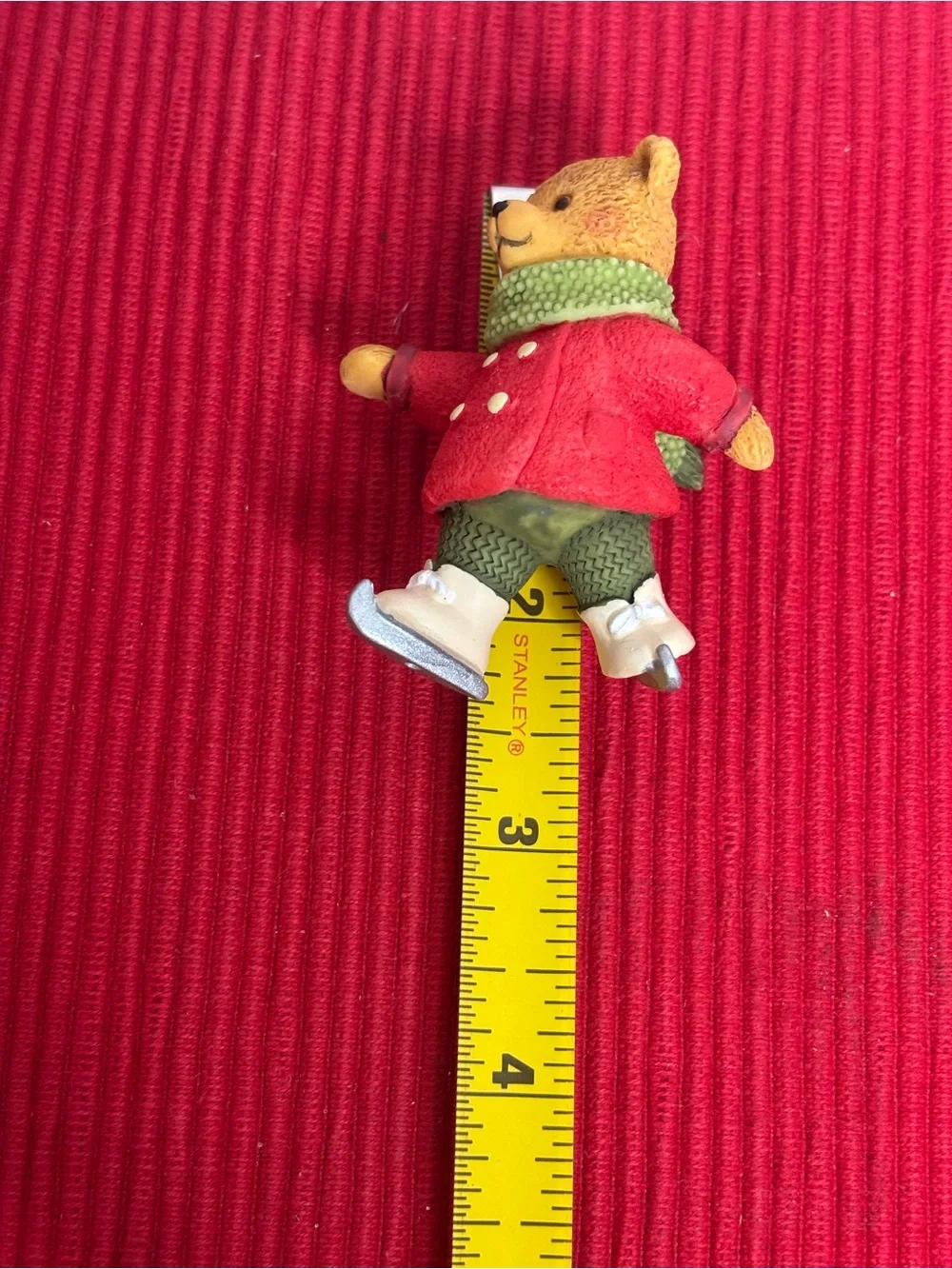 Hallmark Gracie Skates Bear Ornament - Red & Green